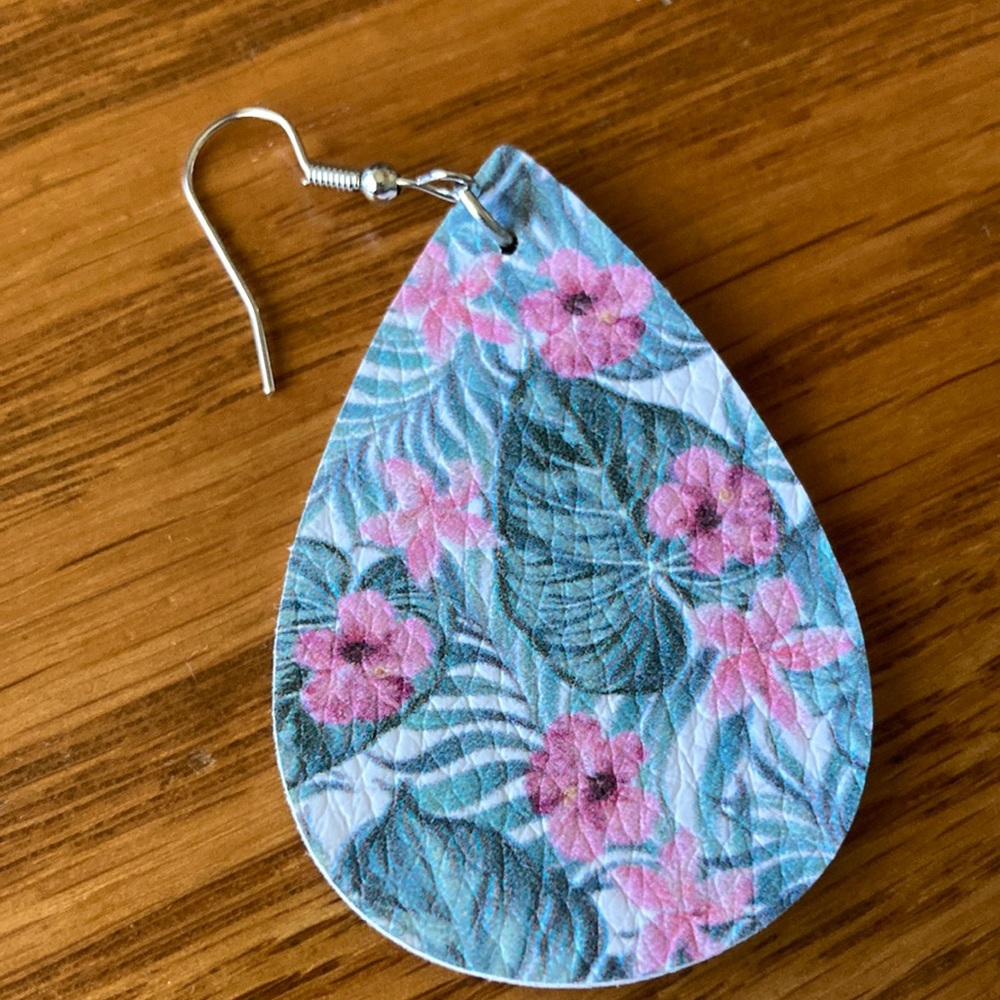 Brand new light weight faux leather earrings